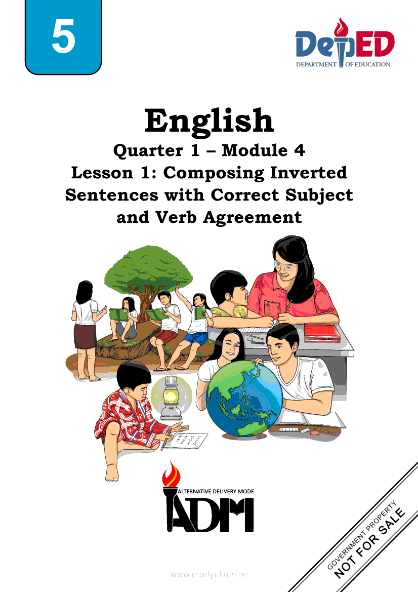English 5 Module 4 Lesson 1 Composing Inverted Sentences With Correct Subject And Verb