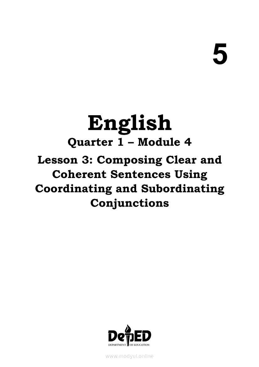 English 5 Module 4 Lesson 3 Composing Clear And Coherent Sentences
