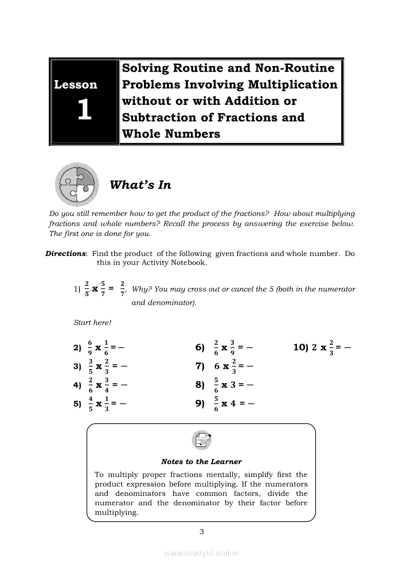 problem solving involving multiplication of fractions worksheet